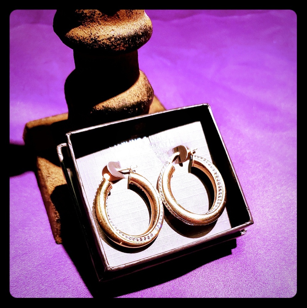 18k gp hoops (sold)
